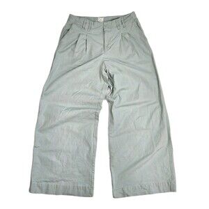 Light Green Wide Leg Pants Pleated High Rise Minimal Clean Girl Size M